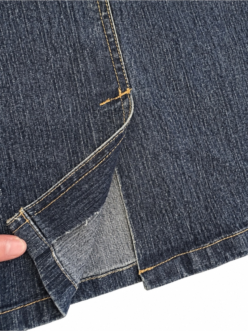 Jackie Blue Size 16 Dark Wash Stretch Denim Pencil Skirt Y2K - Picture 7 of 8